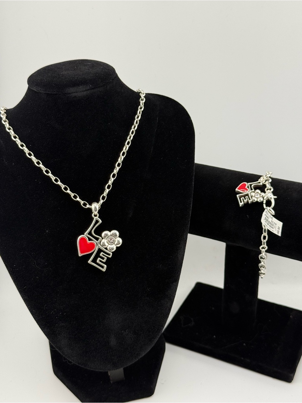 Brighton Mod Love Necklace Key Heart Flower Silver Tone Chain Cute Gift - Picture 5 of 5